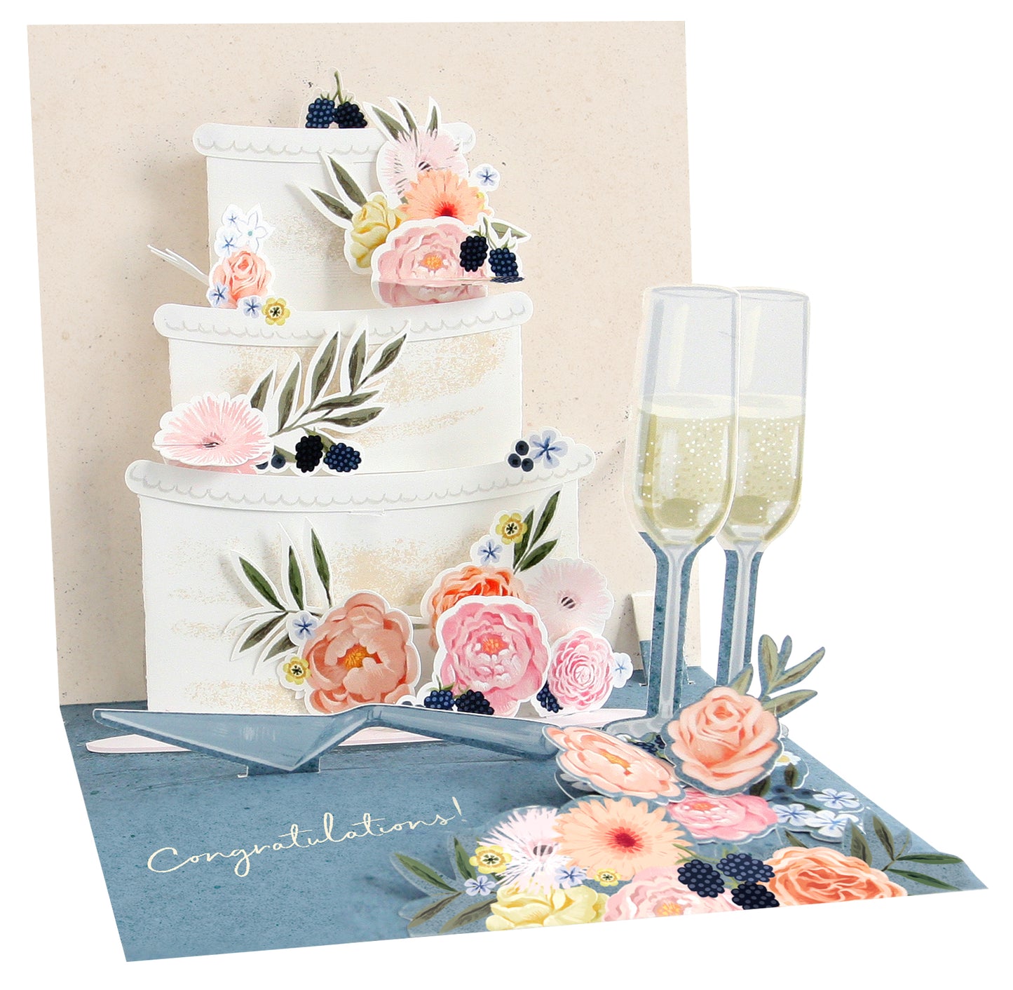 Fondant Wedding Cake Pop-up Greeting Card (13233)