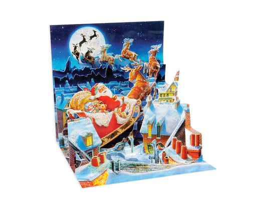 Santa's Sleigh Ride Layered Christmas Card (10664)