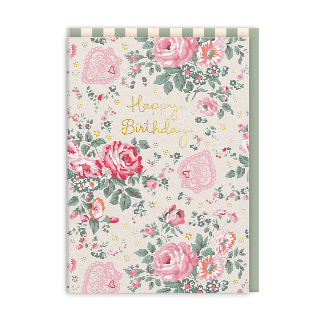 Happy Birthday Hackney Rose Greeting Card (14396)