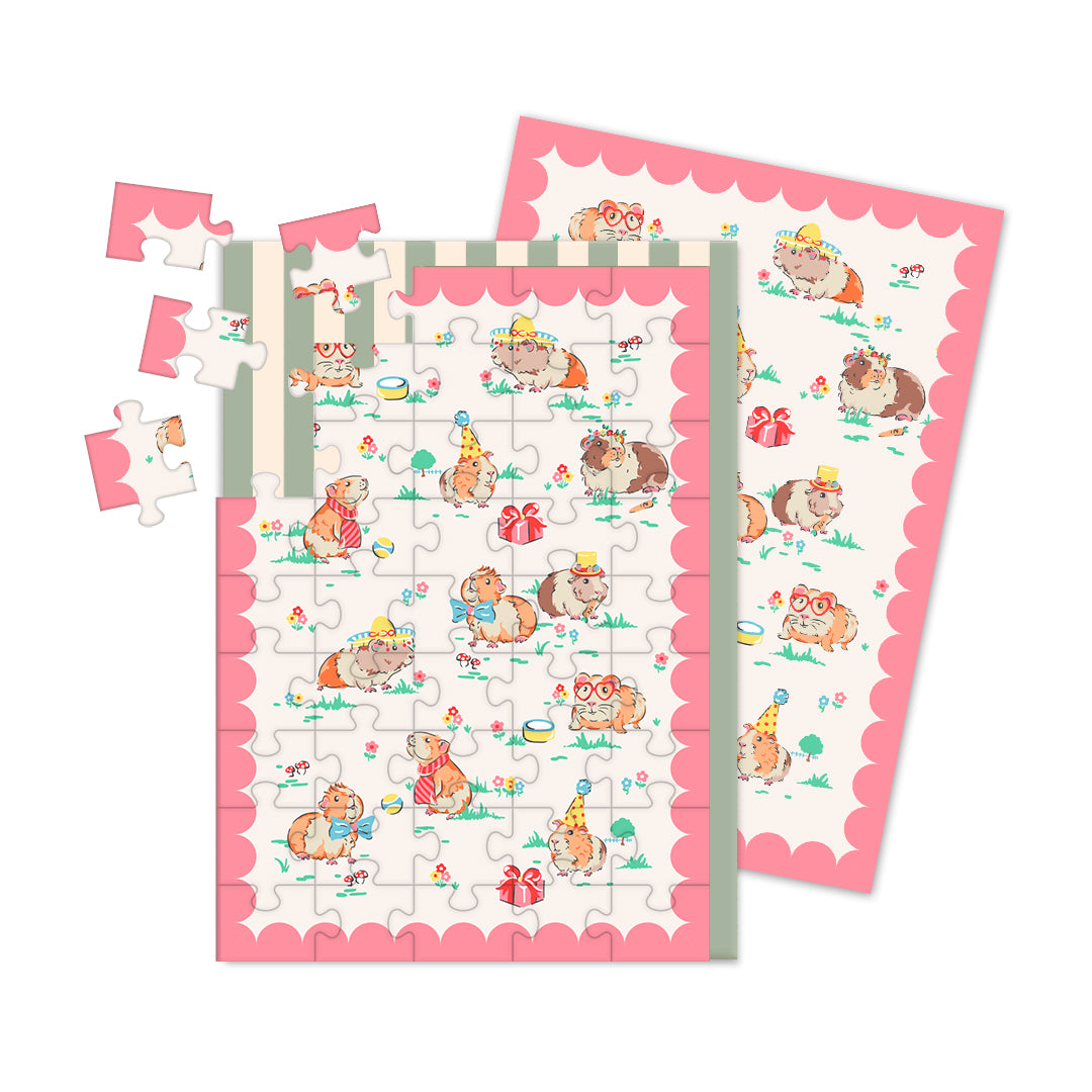 Guinea Pig Party Jigsaw Greeting Card (A6) (12953)