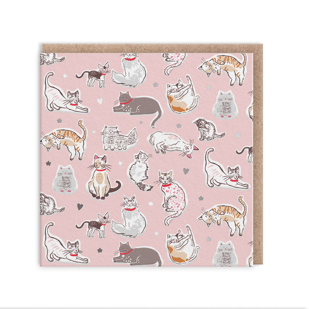 Cats Mini Square Greeting Card (14270)
