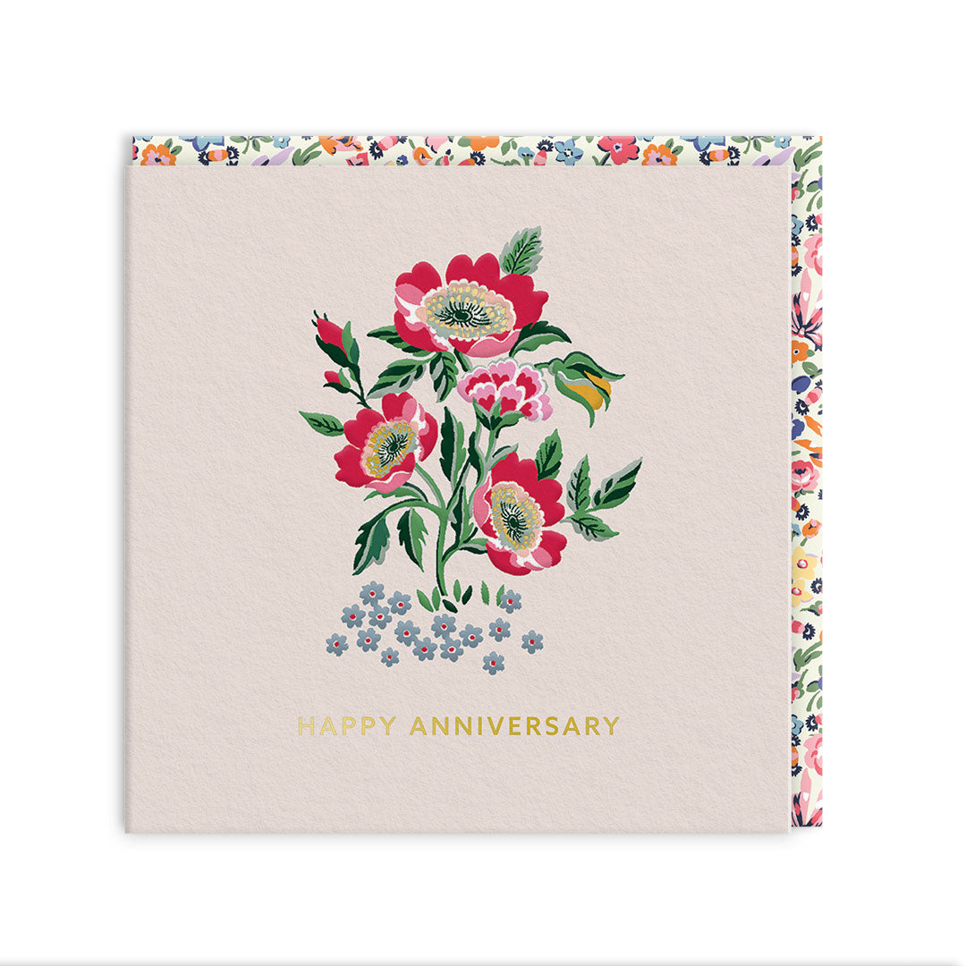 Happy Anniversary With Love Mini Square Greeting Card (14283)