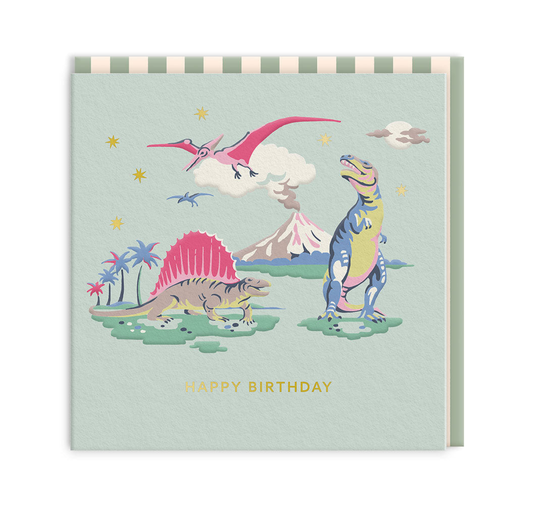 Dino Birthday Mini Square Greeting Card (14297)