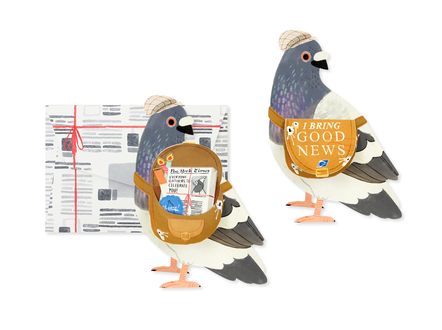 Messenger Pigeon Petite Die-Cut Greeting Card (13231)