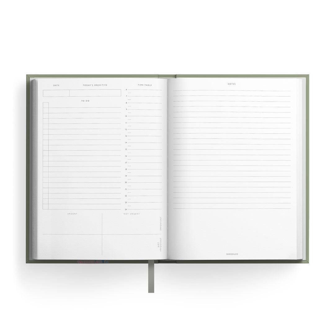 Bluebird and White Owl Pattern - Daily Planner (A5)(7132)