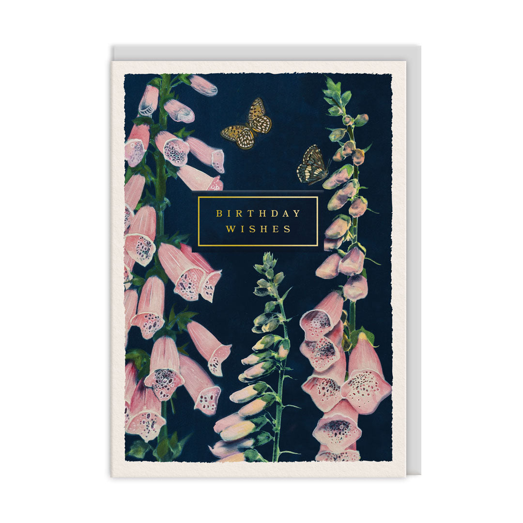 Birthday Wishes Foxgloves Greeting Card (13443)
