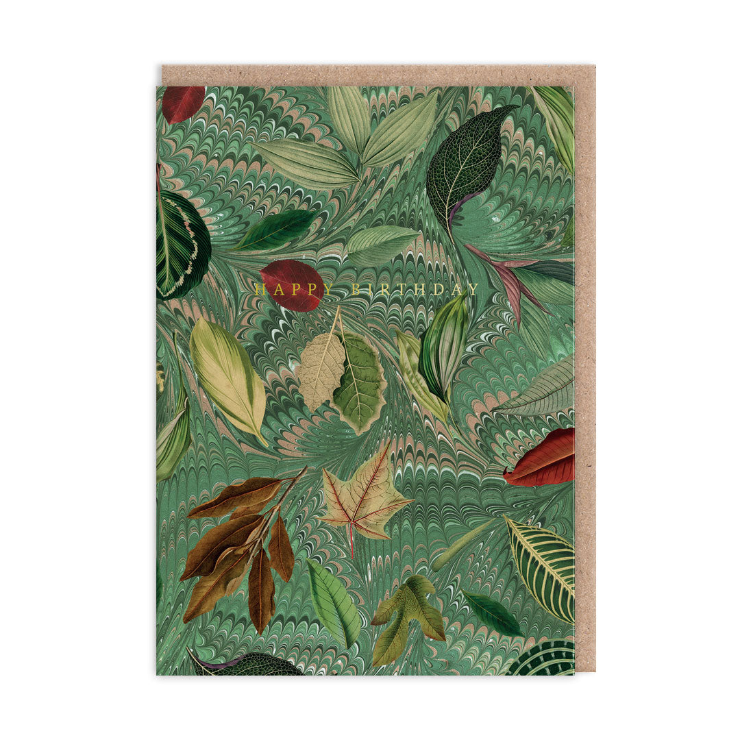 Marble Leaves Greeting Card (12052)