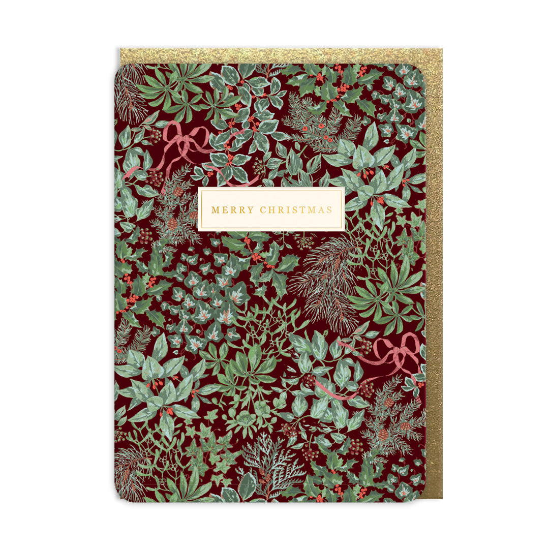 Holly and Bows Greeting Card (13508)