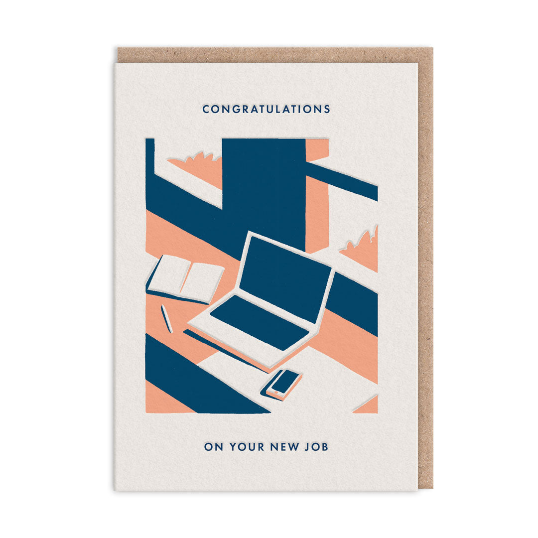 New Job Laptop Greeting Card (12930)