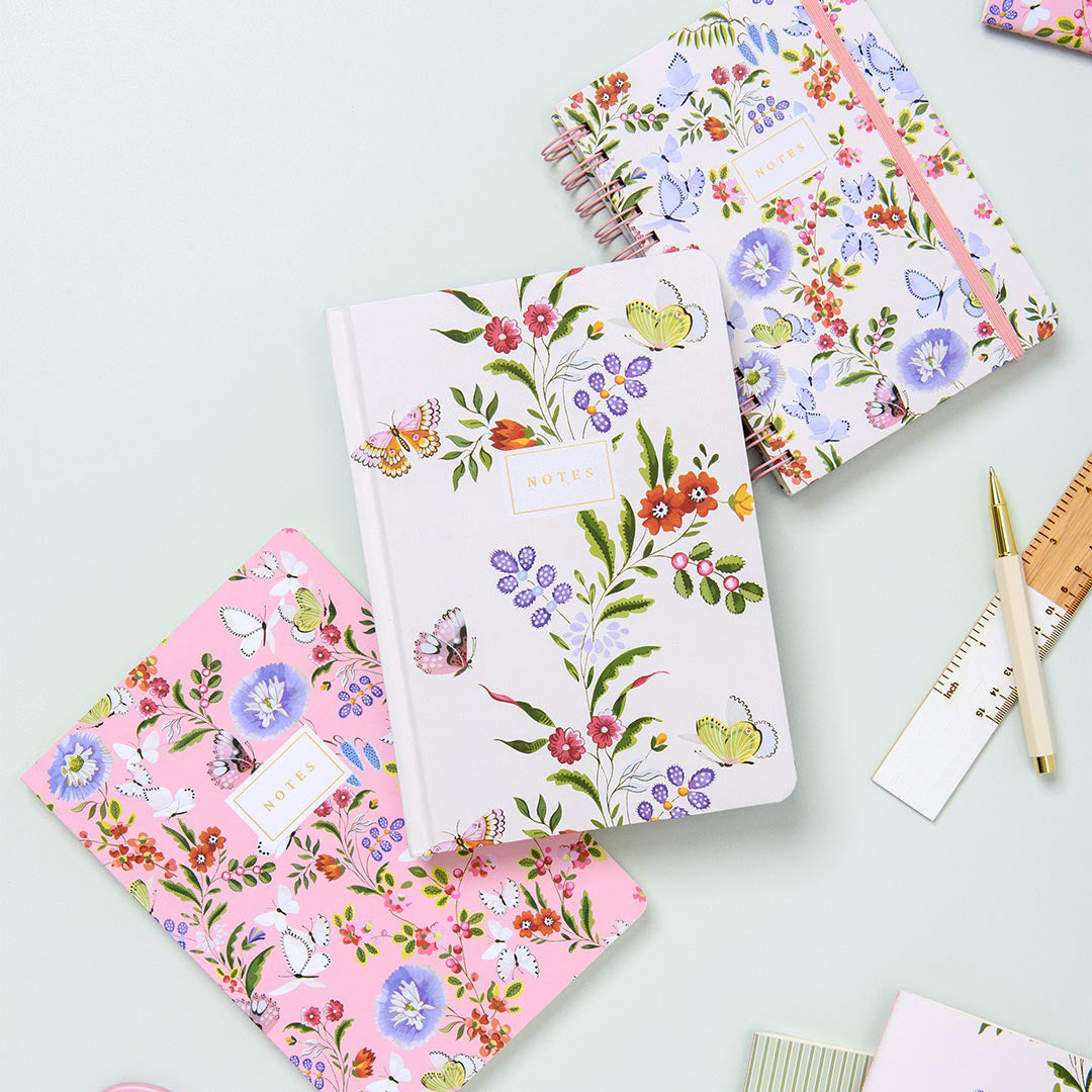 Cream Butterfly Hardback Notebook (A5) (14116)