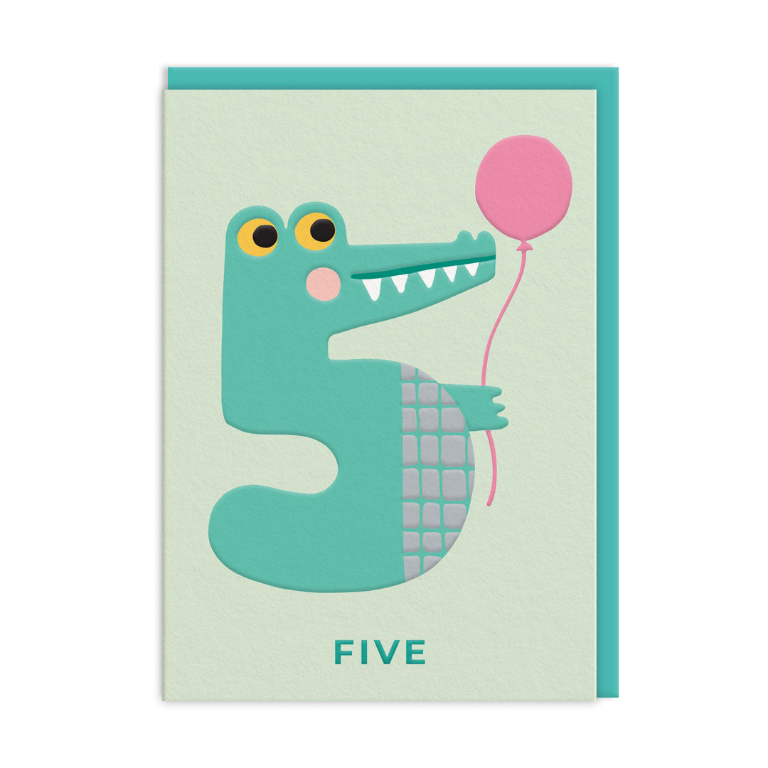 Age 5 Crocodile Birthday Card (11977)