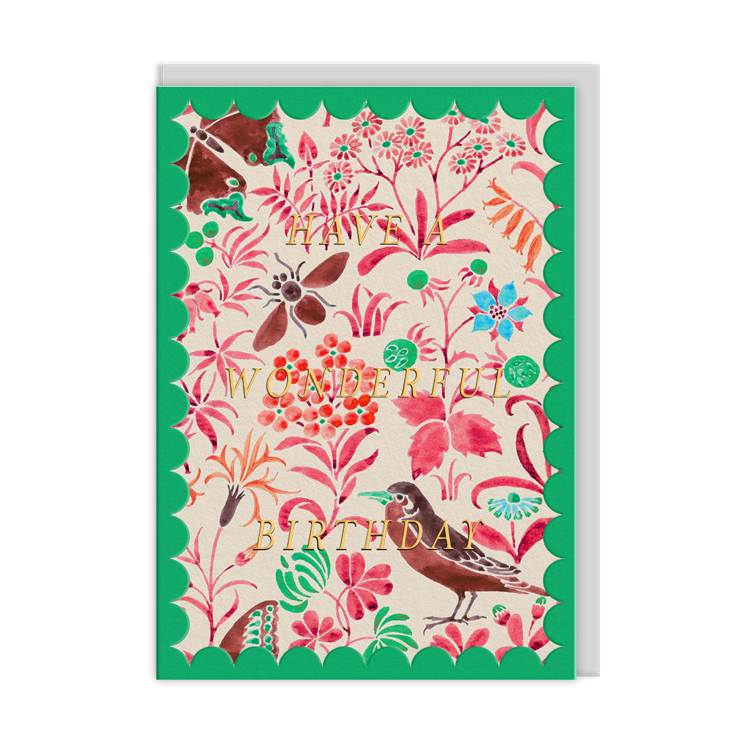 Scalloped Voysey Wildlife Greeting Card (12613)