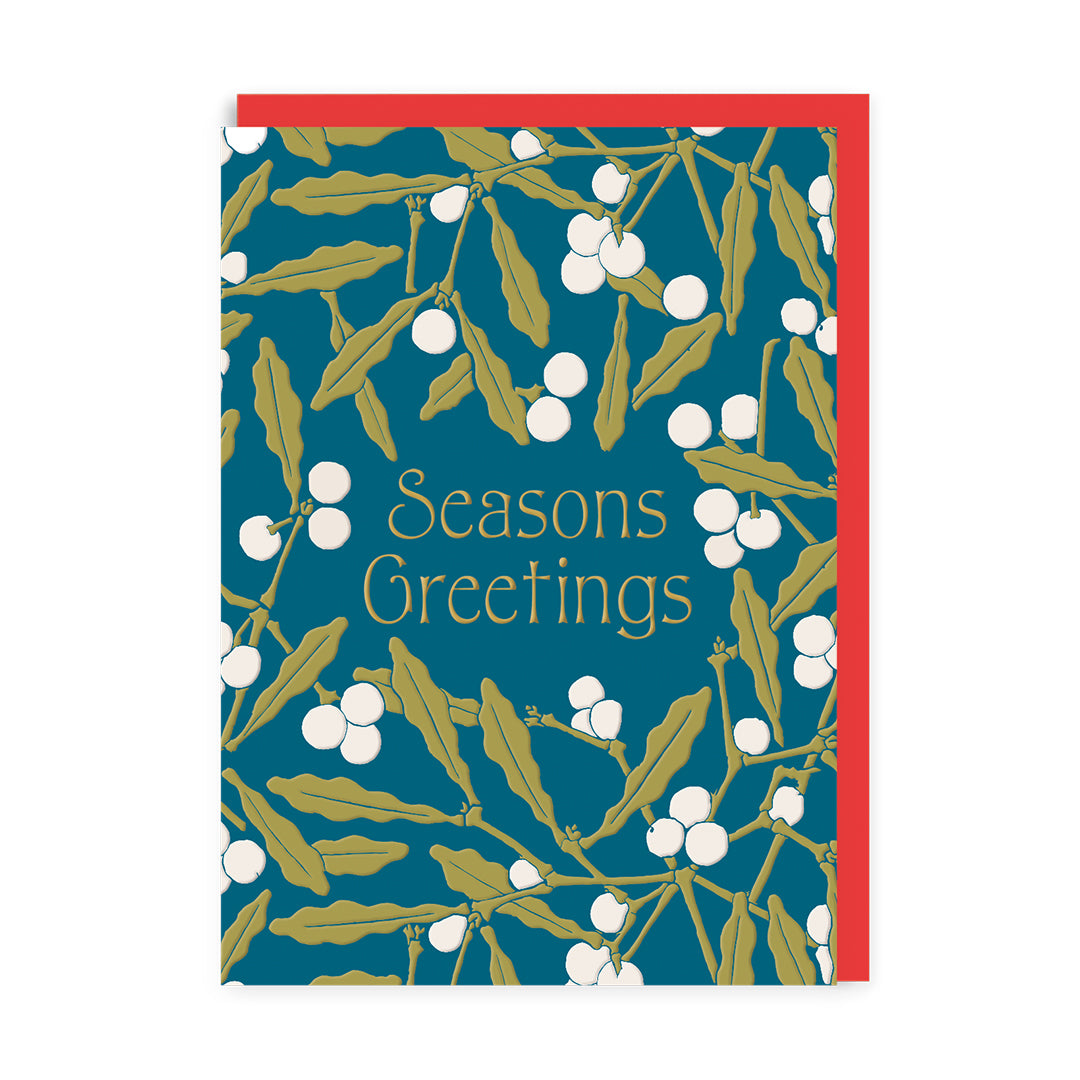 Seasons Greetings Mistletoe Greeting Card (13463)