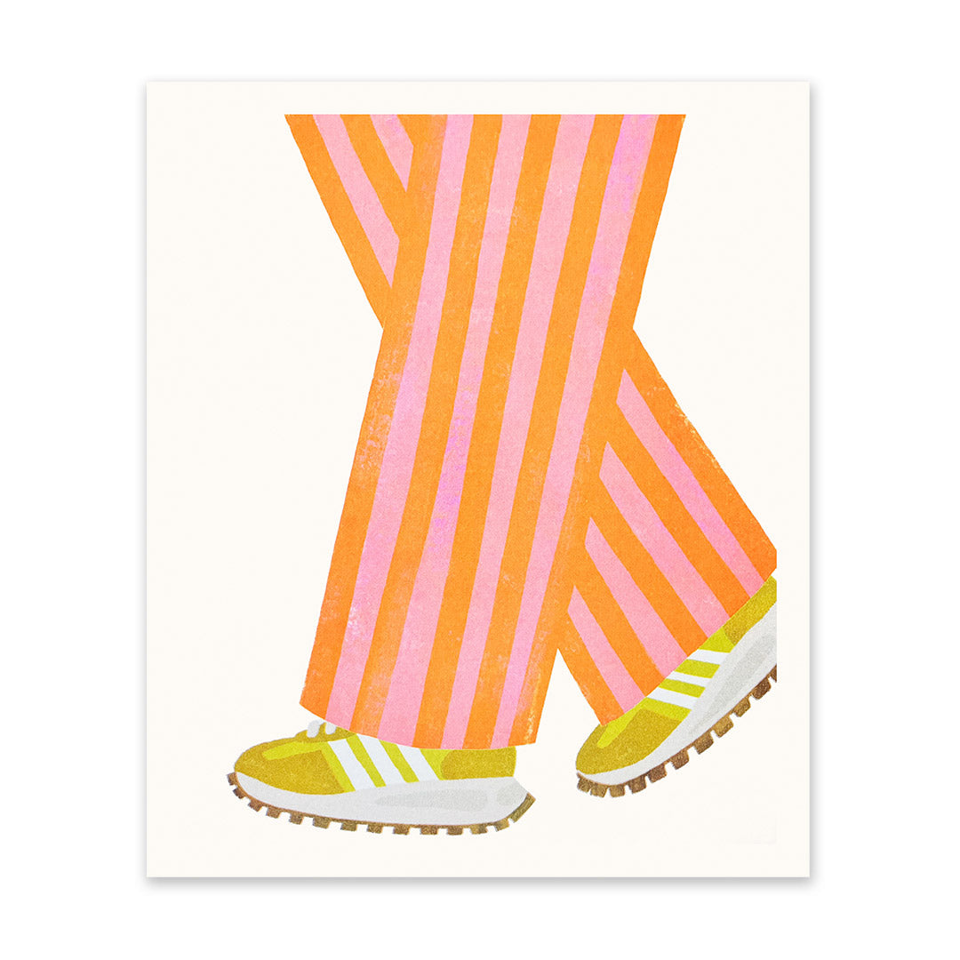 Walking Stripes Riso Print (10x12) (11286)