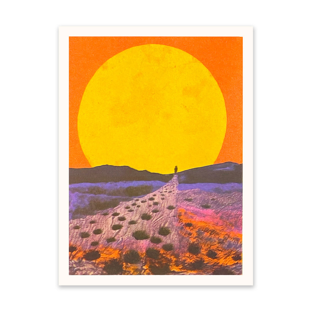 Red Sunset Landscape 1 Riso Print (6x8) (10909)