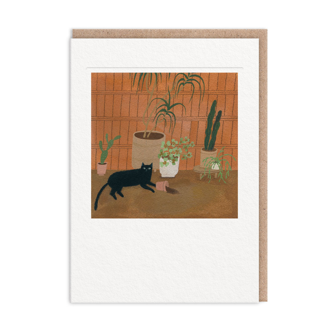 Plant Cat Greeting Card (7x5) (13102)