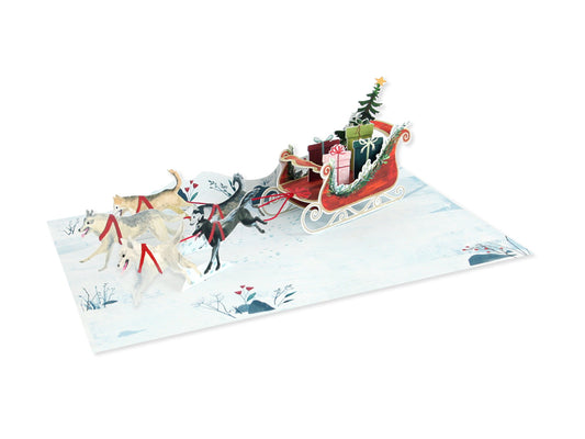 Sled Dogs 3D Pop Up Greeting Card