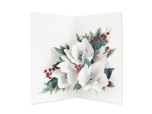 Christmas Rose 3D Pop Up Greeting Card