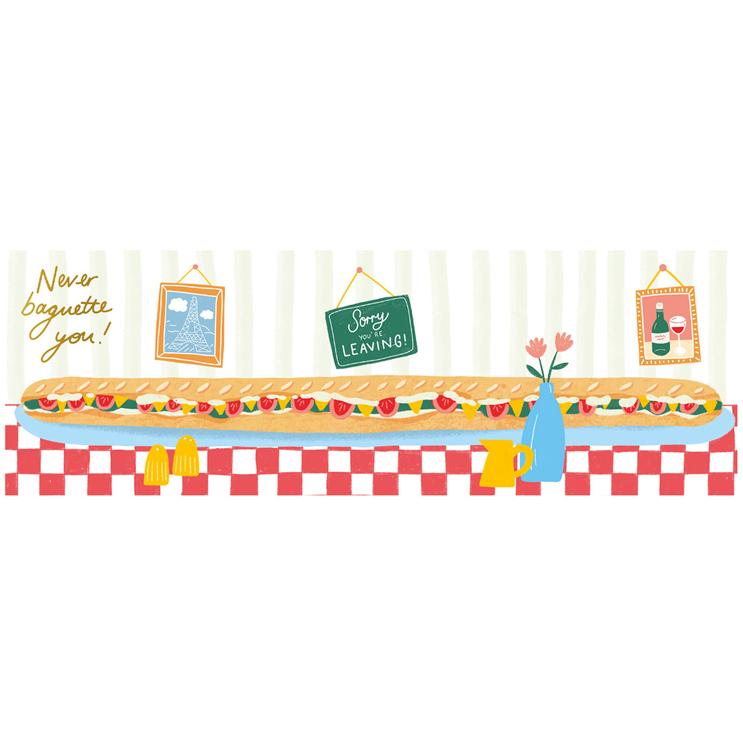 We WIll Never Baguette You Concertina Greeting Card (6677)