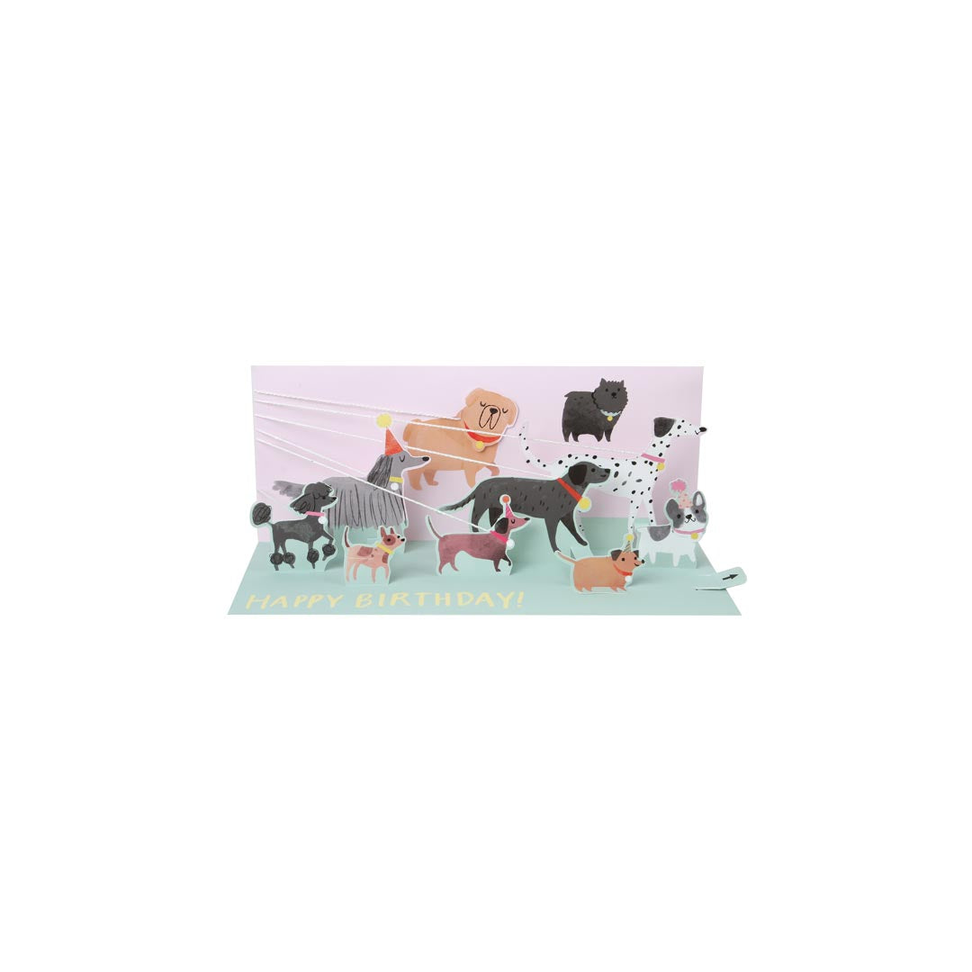 Dog Walker Layered Greeting Card (10632)