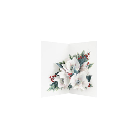 Christmas Rose 3D Layer Greeting Card (9352)