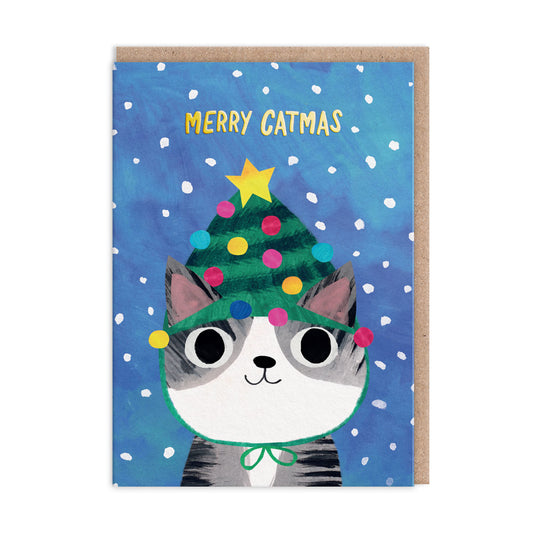 Tree Hat Kitty Greeting Card (12897)