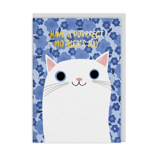 Mother's Day White Cat Greeting Card (14048)