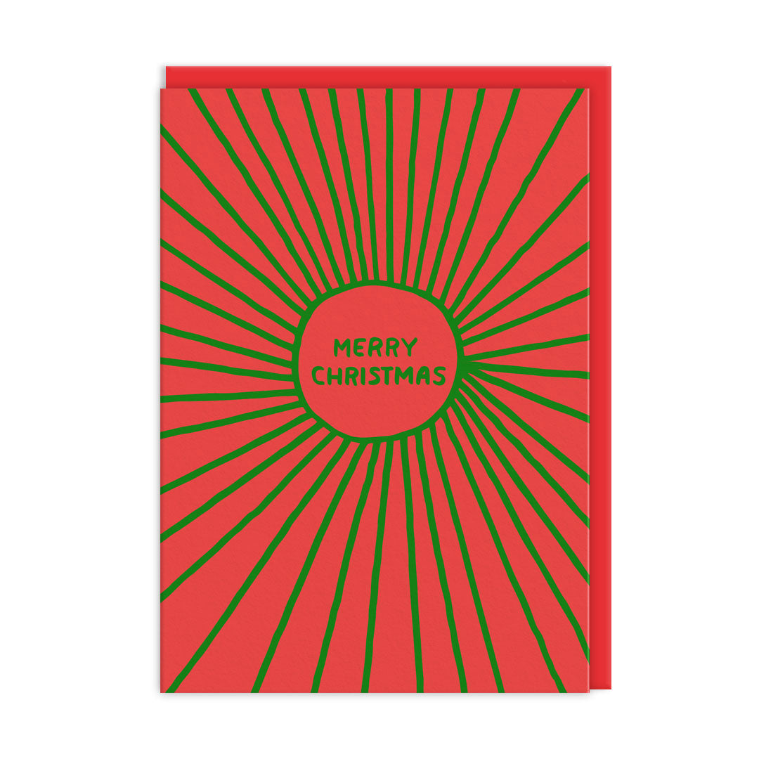 Merry Christmas Starburst Greeting Card (12821)