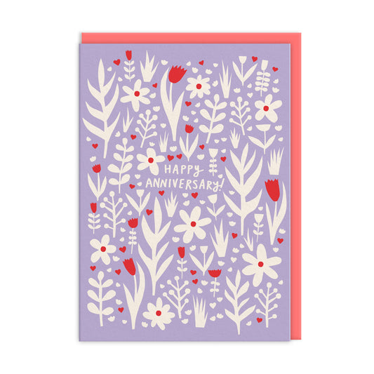 Anniversary Flowers Greeting Card (12437)