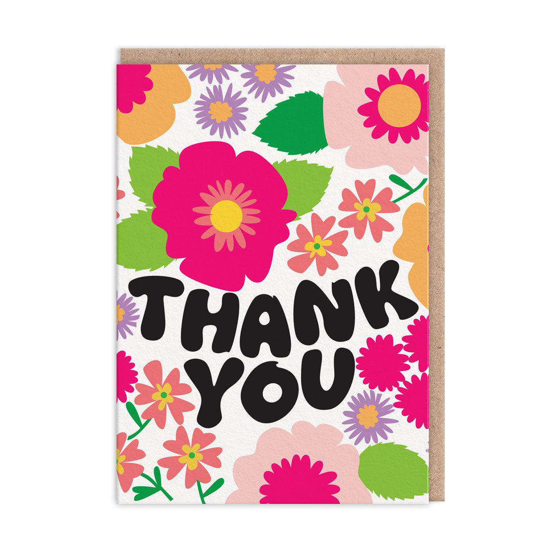 Thank You Bold Flowers Greeting Card  (12364)