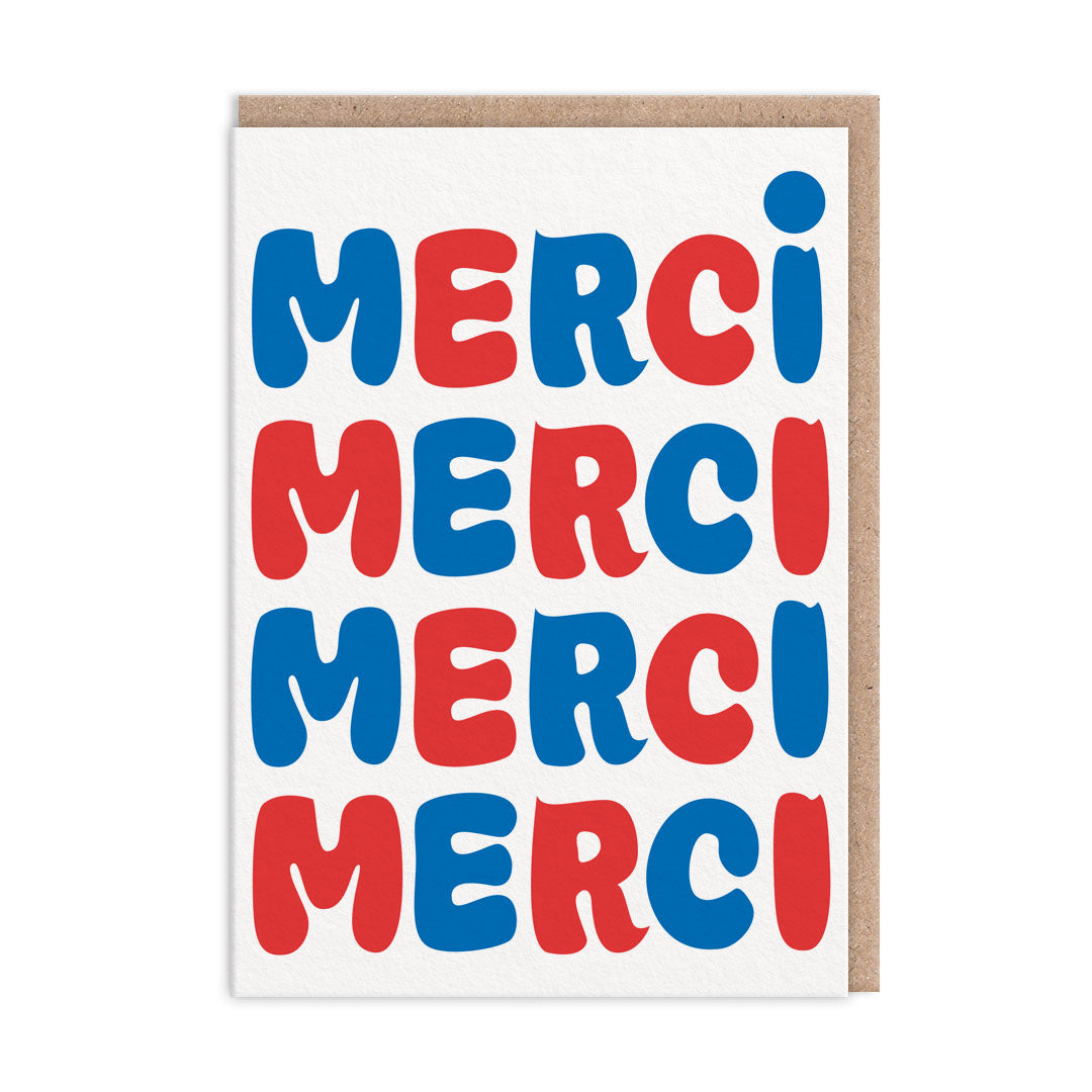 Merci Merci Merci Greeting Card  (12365)