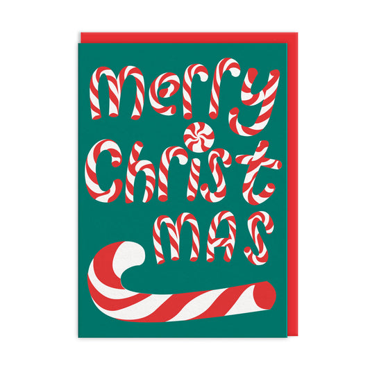 Merry Christmas Candy Cane Greeting Card (12817)