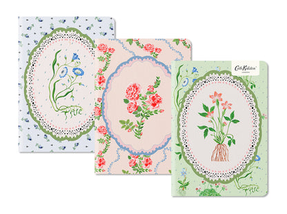 Floral Vignette | 3x Stitched Notebook Set (B6) (13176)