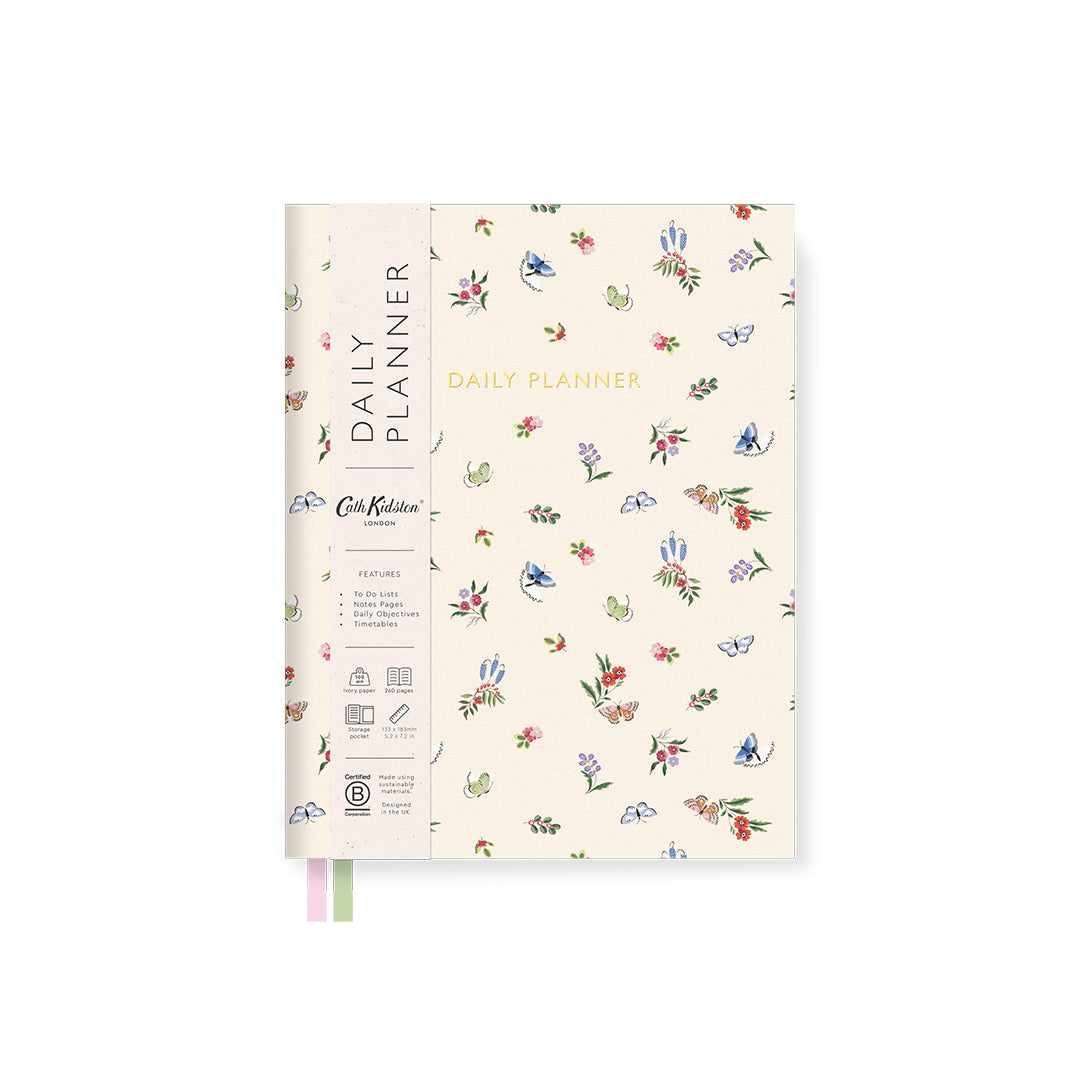 Pink Butterfly Fabric Daily Planner (B6) (14113)