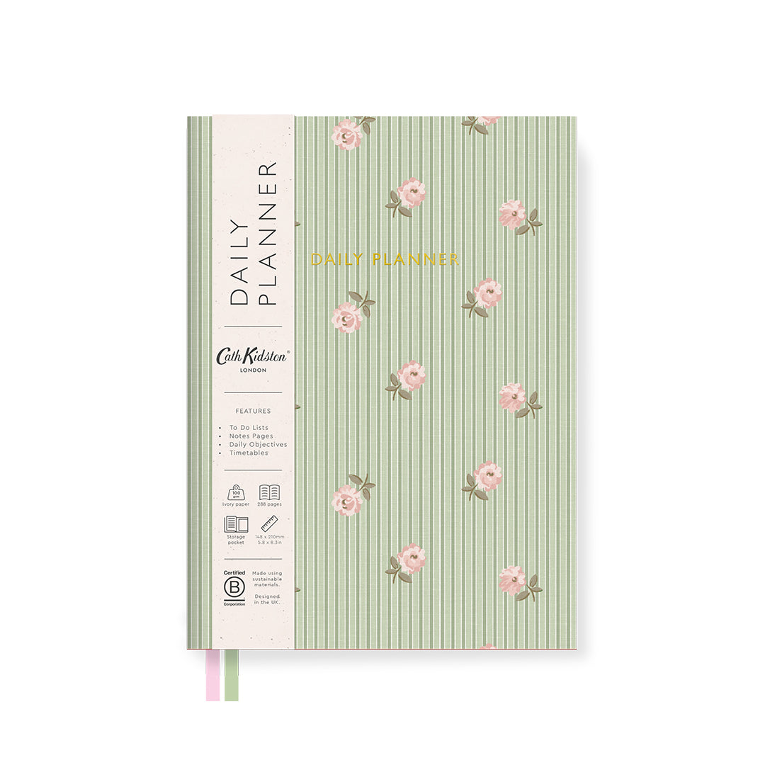 Roses and Stripes Fabric Daily Planner (A5) (14111)