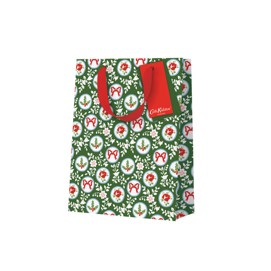Holly and Roses Medium Gift Bag (13549)