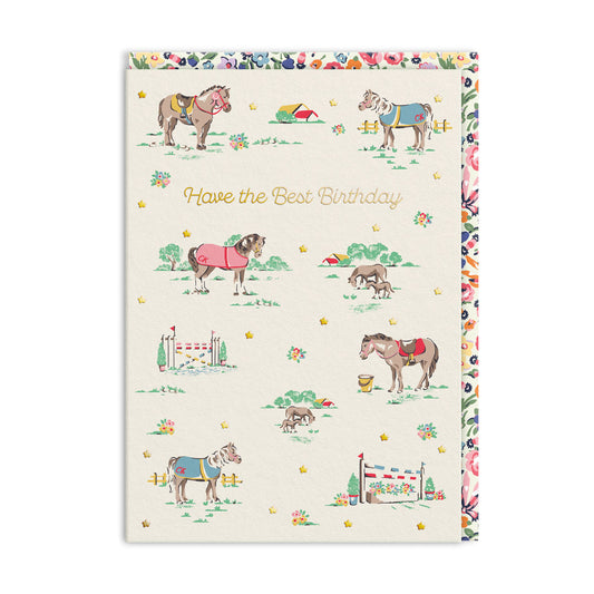 Cath Kidston Ponies Best Birthday Card (11510)
