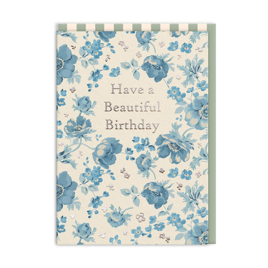 Cath Kidston Blue Anenome Beautiful Birthday Card (11517)