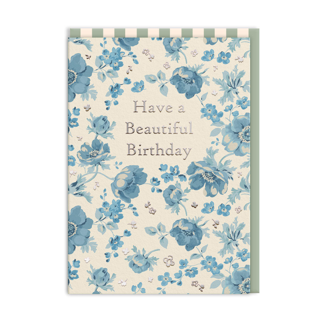 Cath Kidston Blue Anenome Beautiful Birthday Card (11517)