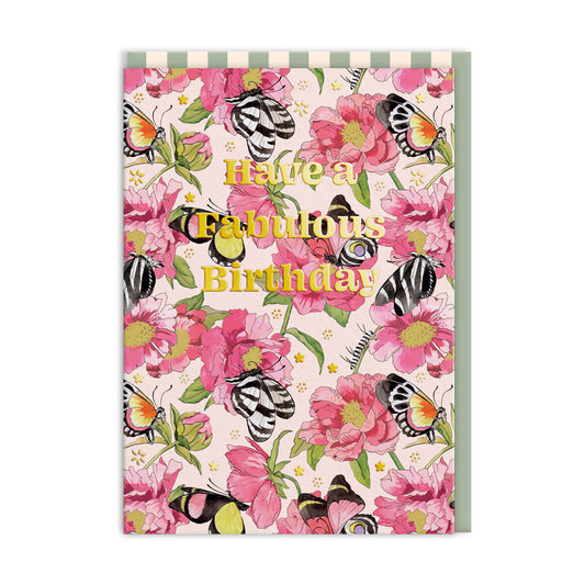Cath Kidston Butterflies And Peonies Fabulous Birthday Card (11521)