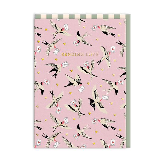 Cath Kidston Swallows Sending Love Greeting Card (11533)