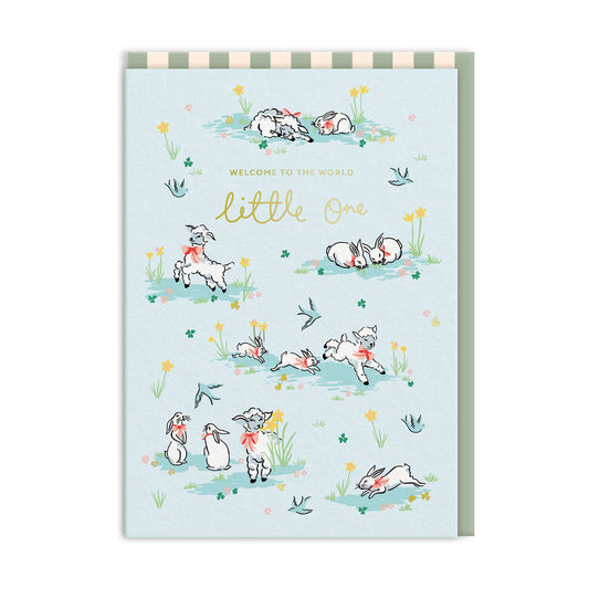 Cath Kidston Hello Little One Lambs Greeting Card (7395)