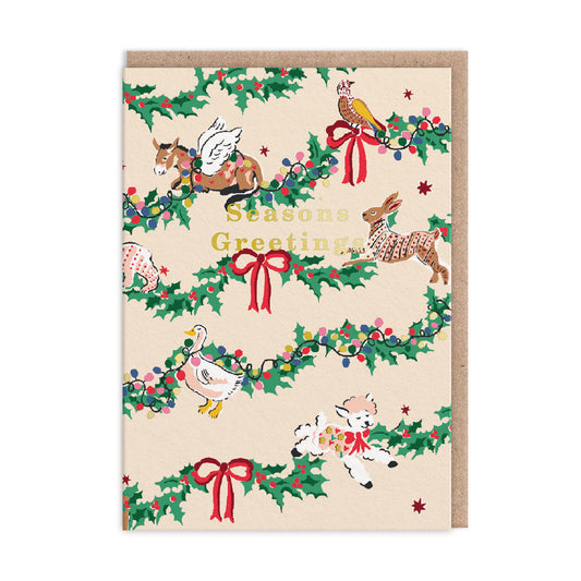 Seasons Greetings Festive Animals Christmas Card (9702)