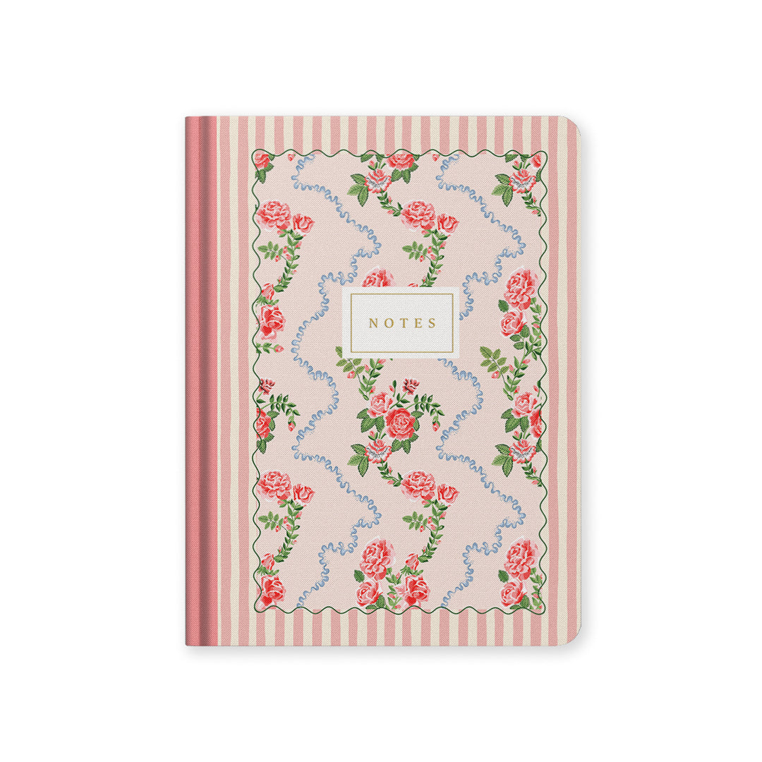 Rose Flutter Stripe Hardback Notebook (B6) (13173)