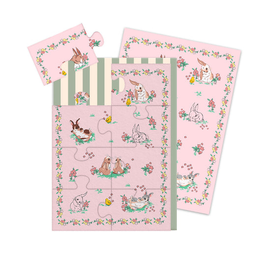 Field Bunnies Jigsaw Greeting Card (12958)