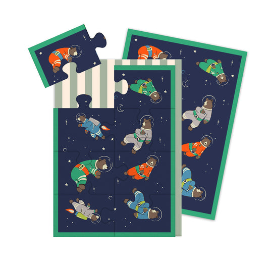 Space Bears Jigsaw Greeting Card (12962)