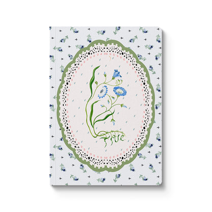 Blue & Cream Roots Vignette Premium Paperback Notebook (A5) (13163)