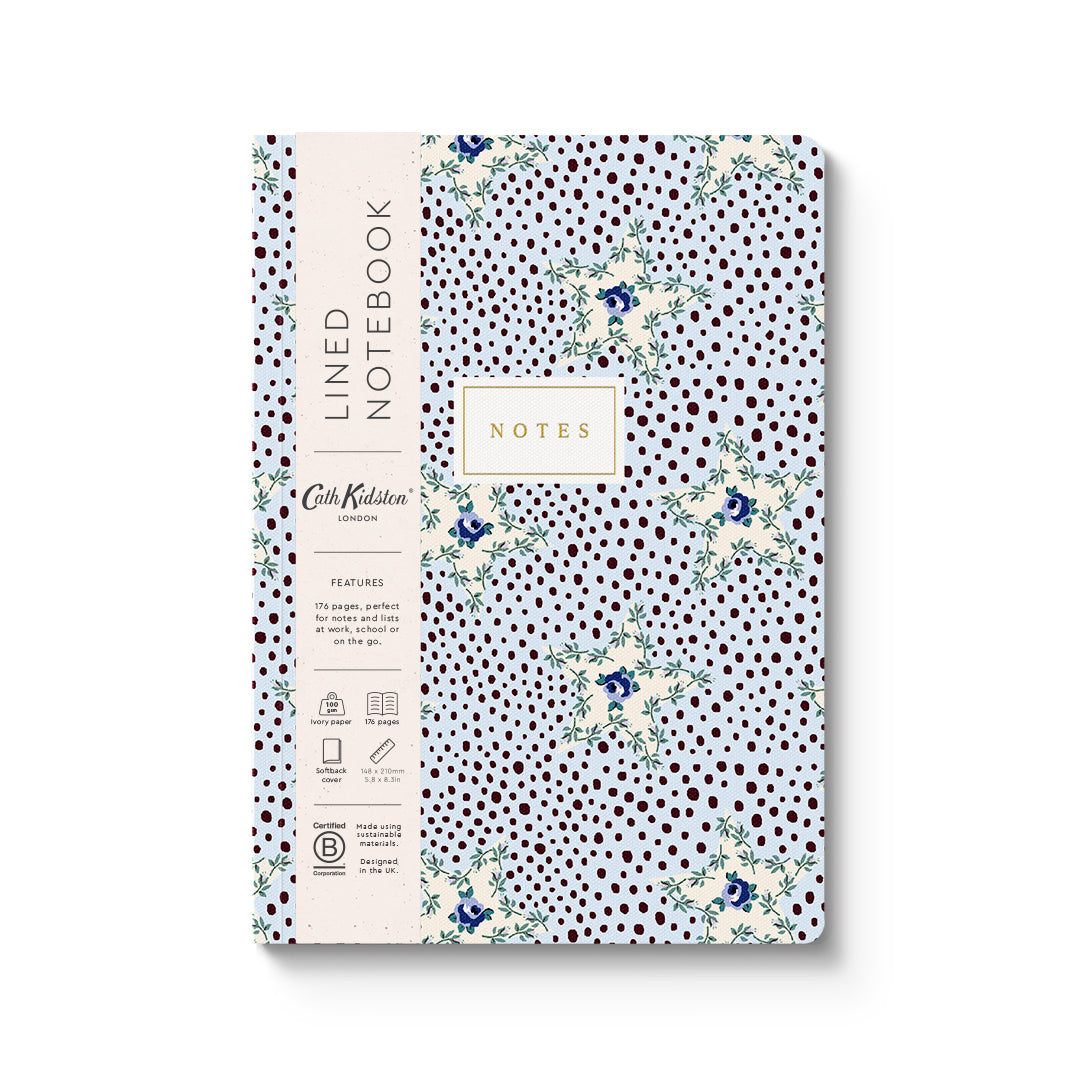 Blue Rose Dots Premium Paperback Notebook (A5) (14375)