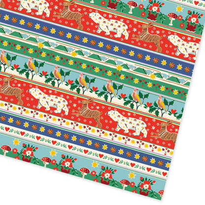 Festive Animal Stripe Roll Wrap (13524)