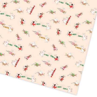Nutcracker Mice Cream Single Roll Wrap (13931)